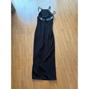 Vintage Peep Studio Black Oriental Maxi Dress - Size Medium